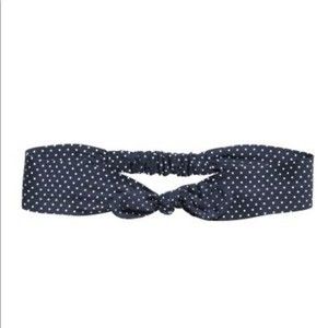 H&M Navy Polka Dot Bow Elastic Headband